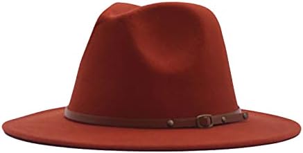 Geniş Kenarlı Yün Panama Şapka Ayarlanabilir Klasik Keçe Geniş kenarlı şapka Moda Yün Panama Şapka Fedora Şapka Kemer Tokası