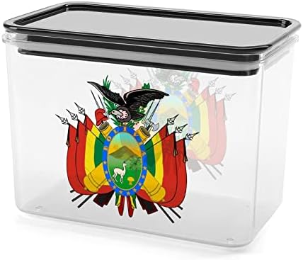 Arması Bolivya Gıda Saklama Kabı Plastik Şeffaf Saklama Kutuları sızdırmaz kapaklı