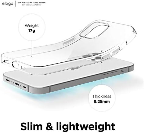elago Şeffaf Kılıf iPhone 12 Kılıf ile Uyumlu ve iPhone 12 Pro Kılıf ile Uyumlu 6,1 inç, Darbeye Dayanıklı Kılıf, Çizilmeye