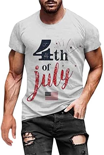Bmısegm Yaz erkek T-Shirt Erkek Yaz Bağımsızlık Günü Moda 3D Dijital Baskı T Shirt Kısa Erkek Büyük Uzun Boylu T