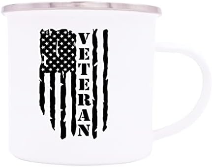 Rogue Nehir Taktik Askeri Veteran Kamp Kupa Emaye Kamp Kahve Fincanı Hediye Veteriner ABD Püskü Bayrağı Bastırılmış