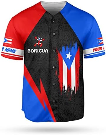 VİCTİON Kişiselleştirilmiş Adı Porto Riko Beyzbol Forması, Erkekler Kadınlar için Porto Riko Beyzbol Forması, Porto Riko