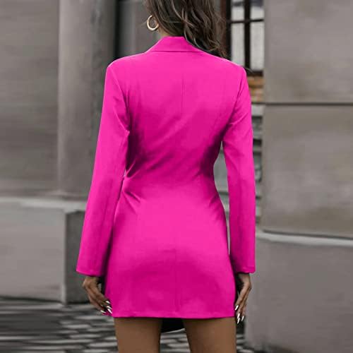 NOKMOPO Maxi Elbise Kadınlar için Düğün Konuk Moda Elbise Çalışma Ofisi Rahat Açık Ön Hırka Katı Uzun Kollu takım kıyafet