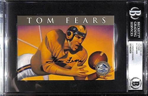 27 Tom Fears-1998 Ron Mix HOF Platinum Otomobil Futbol Kartları (Yıldız) Dereceli BGS OTOMATİK İmzalı Futbol Topları