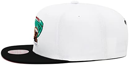 Mitchell & Ness Vancouver Grizzlies Çekirdek Temel Snapback Şapka Ayarlanabilir Kap HWC-Beyaz / Siyah