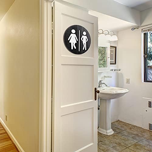 Komik Banyo İşaretleri Tuvalet İşareti Sevimli Komik Yarım Tuvalet Banyo Dekor İşaretleri Ahşap Rustik Tuvalet Duvar Sanatı