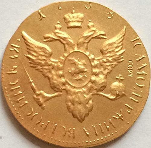 24 K Altın Kaplama 1758 Rus altın madalyonlar Kopya Kopya Süsler Koleksiyonu Hediyeler