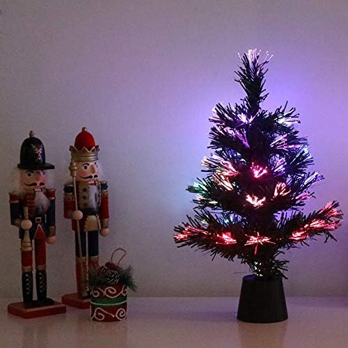 Sinifer 15/40 cm masa noel ağacı, yapay Mini noel çam ağacı ile LED dize ışıkları ve plastik noel top süsler dekor (d)