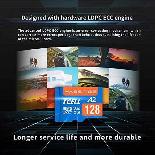 TCELL MASSTİGE 128 GB microSDXC A2 U3 V30 USH-I Okuma 170 mb/s Yazma 110 mb/s Full HD & 4 K UHD Video Bellek SD Kart için