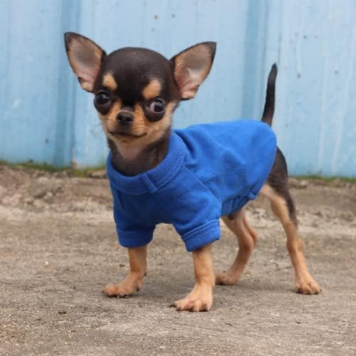 LOPHİPETS %100 % Pamuk Köpek Tee Gömlek Küçük Köpekler için Çay Fincanı Chihuahua Yorkie Köpek Giysileri-Mavi / XXS